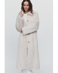 Maeve - Faux-Fur Channeled Long Coat - Lyst