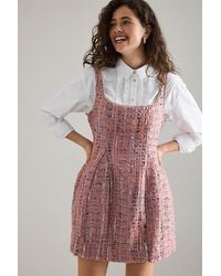 Maeve - Sleeveless Tweed Fit & Flare Mini Dress - Lyst