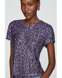 Maeve - Sequin Muscle T-Shirt - Lyst