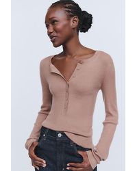 By Anthropologie - 100% Cashmere Henley Top - Lyst