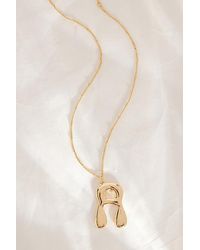 Anthropologie - Gold-plated Oversized Bubble Monogram Necklace - Lyst
