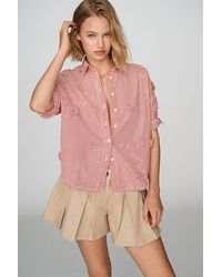 Maeve - The Mabel 3D Flower Boxy Oxford Shirt By - Lyst
