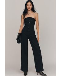 Pilcro - Strapless Corset Denim Jumpsuit - Lyst