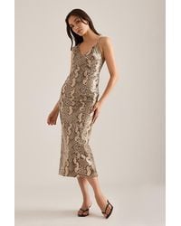 Bardot - Estine Faux-Snakeskin Midi Dress - Lyst