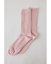 By Anthropologie - Metallic Ribbed Trouser Socks - Lyst