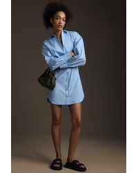 Maeve - Long-sleeve Poplin Mini Shirt Dress - Lyst