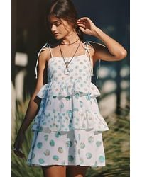 Celandine - Tiered Mini Apron Dress - Lyst