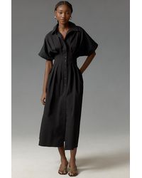 Exquise - The Tobie Button-Front Pleated Shirt Dress By - Lyst