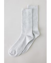 By Anthropologie - Metallic Ribbed Trouser Socks - Lyst