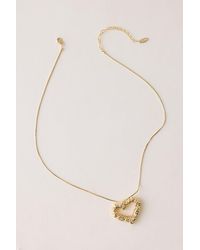 By Anthropologie - Textured Heart Pendant Necklace - Lyst