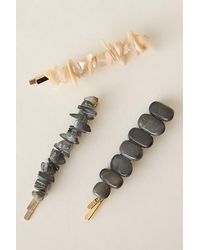 By Anthropologie - Stone Hair Clips, Set Of 3 - Lyst
