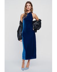 Maeve - Jamie Velvet Midi Slip Dress - Lyst