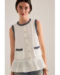 Maeve - Button-Front Ruffle Vest - Lyst