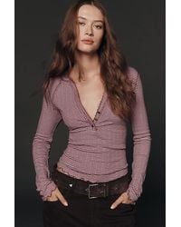 Pilcro - Long-Sleeve Ruffled Lace-Trim Top - Lyst