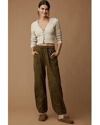 Daily Practice by Anthropologie - Drawstring Ruched-ankle Wide-leg Trousers - Lyst