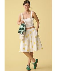 Maeve - The Jacie Poplin Printed Knee-Length Skirt By Kate Schelter Edition - Lyst