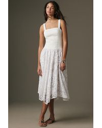 Pilcro - Lace Drop-waist Midi Dress - Lyst