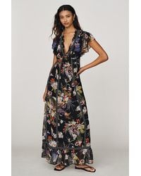 Maeve - Short-Sleeve V-Neck Midi Dress - Lyst