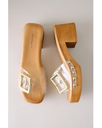 By Anthropologie - Jelly Wooden Platform Sandals - Lyst