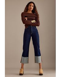 Pilcro - The Scotty Cuffed High-Rise Straight-Leg Jeans By - Lyst