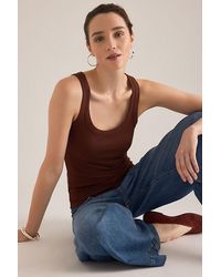 By Anthropologie - Ribbed Scoop Tank Top - Lyst
