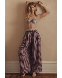 By Anthropologie - Mixed Stripe Wide-leg Pyjama Trousers - Lyst