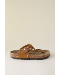 Birkenstock - Gizeh Rivet Suede Sandals - Lyst