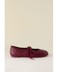 JW PEI - Erika Topstitching Lace-Up Ballet Flats - Lyst