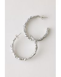 Anthropologie - By Hammered Plated Hoop Earrings - Lyst