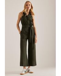 Maeve - Cropped Halter Jumpsuit - Lyst