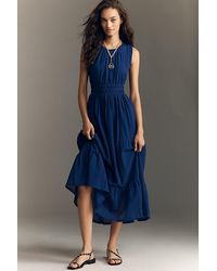 By Anthropologie - Sleeveless Smocked Waist A-Line Midi Dress - Lyst