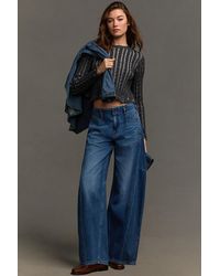 Pilcro - High-rise Tapered Wide-leg Jeans - Lyst