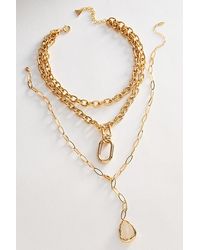 By Anthropologie - Boho Layered Stack Necklaces, Set Of 2 - Lyst