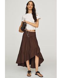 Pilcro - Tiered Asymmetric Midi Skirt - Lyst