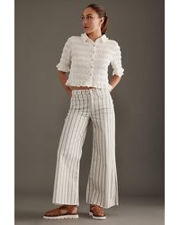 FRAME - High-rise Le Palazzo Stripe Wide-leg Jeans - Lyst