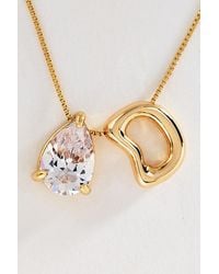 By Anthropologie - Bubble Initial & Pear-Cut Stone Necklace - Lyst
