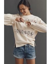 By Anthropologie - Floral Cutwork Long-Sleeve Top - Lyst