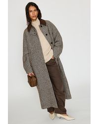 By Anthropologie - Check Wool-Blend Maxi Coat - Lyst