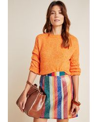 Geisha Designs Rainbow Sequinned Mini Skirt - Multicolour