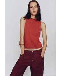 Pilcro - 100% Cotton Roll-Neck Knit Tank Top - Lyst