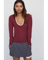 Maeve - Lace-Trim Long-Sleeve Top - Lyst