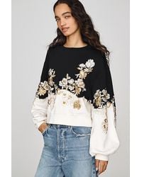 By Anthropologie - 100% Cotton Embroidered Sweatshirt - Lyst