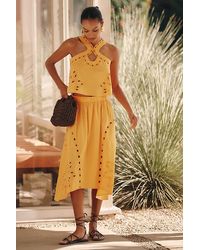 Celandine - Sun Cutwork Midi Skirt - Lyst