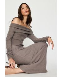 Feners - Caricia Foldover Waist Ribbed Knit Maxi Skirt - Lyst