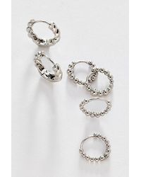 By Anthropologie - Textured Hoop Earrings, Set Of 3 - Lyst
