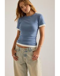 By Anthropologie - Double Layer Short-Sleeve T-Shirt - Lyst