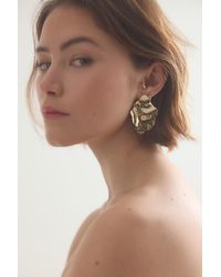 Anthropologie - Oversized Hammered Metal Earrings - Lyst