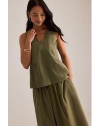 SELECTED - Sleeveless V-Neck Peplum Top - Lyst
