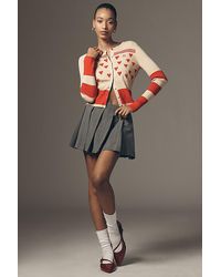 Maeve - Sweetheart Ribbed Long-Sleeve Crew-Neck Cardigan - Lyst