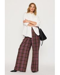 Anthropologie - Plaid Wide-Leg Trousers - Lyst